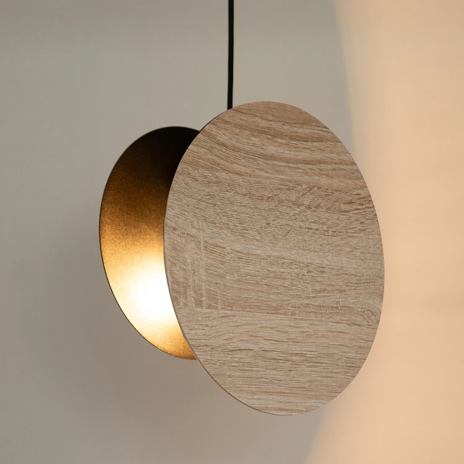 Lampa wisząca TOLA 1 czarno-brązowa efekt drewna - SI_41091