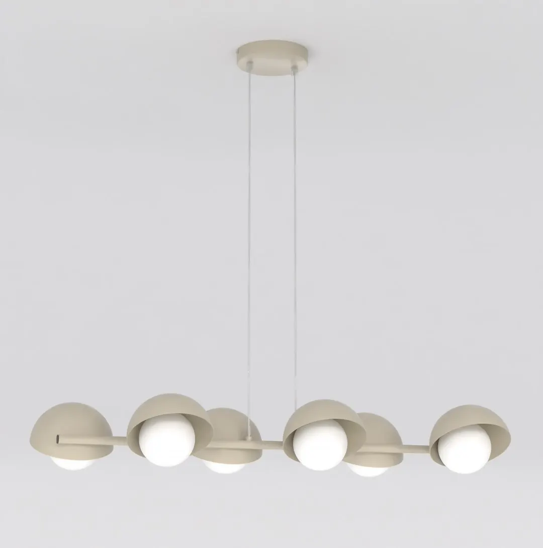 Lampa wisząca metalowa BOOM 6 beżowa