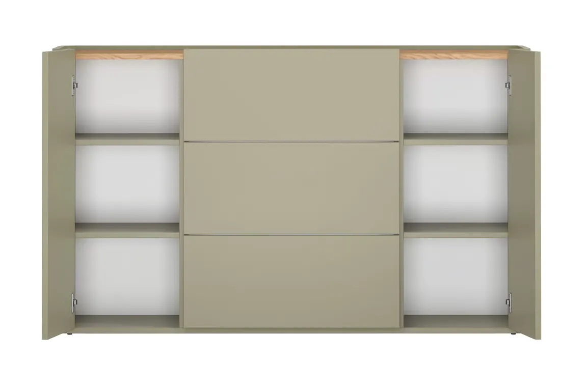 Komoda 2-drzwiowa z 3 szufladami ELIVO 150cm eukaliptus dąb baltic dune