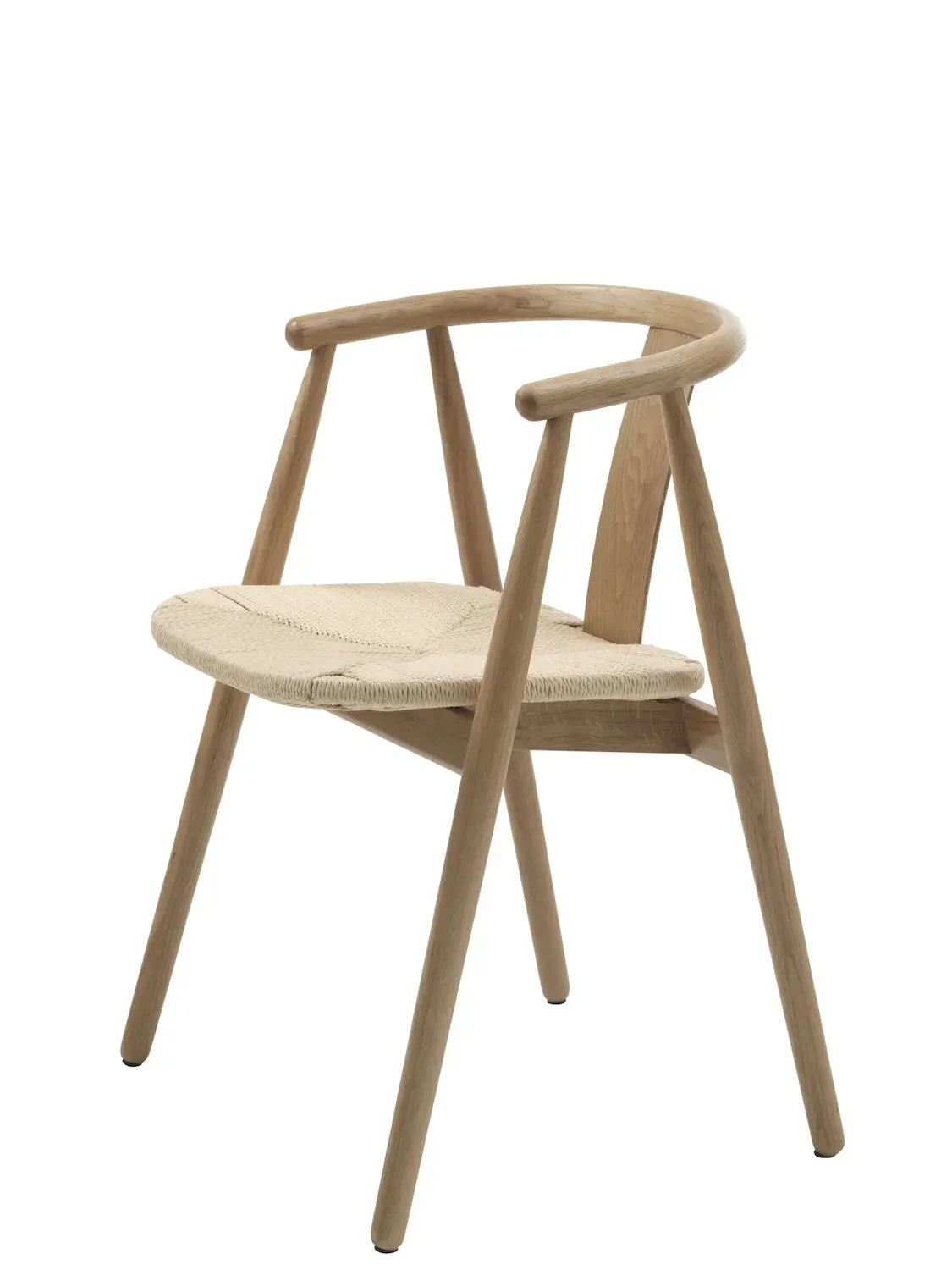 Krzesło drewniane okrągłe RELATE z podłokietnikami naturalny Krzesło drewniane okrągłe RELATE z podłokietnikami naturalny