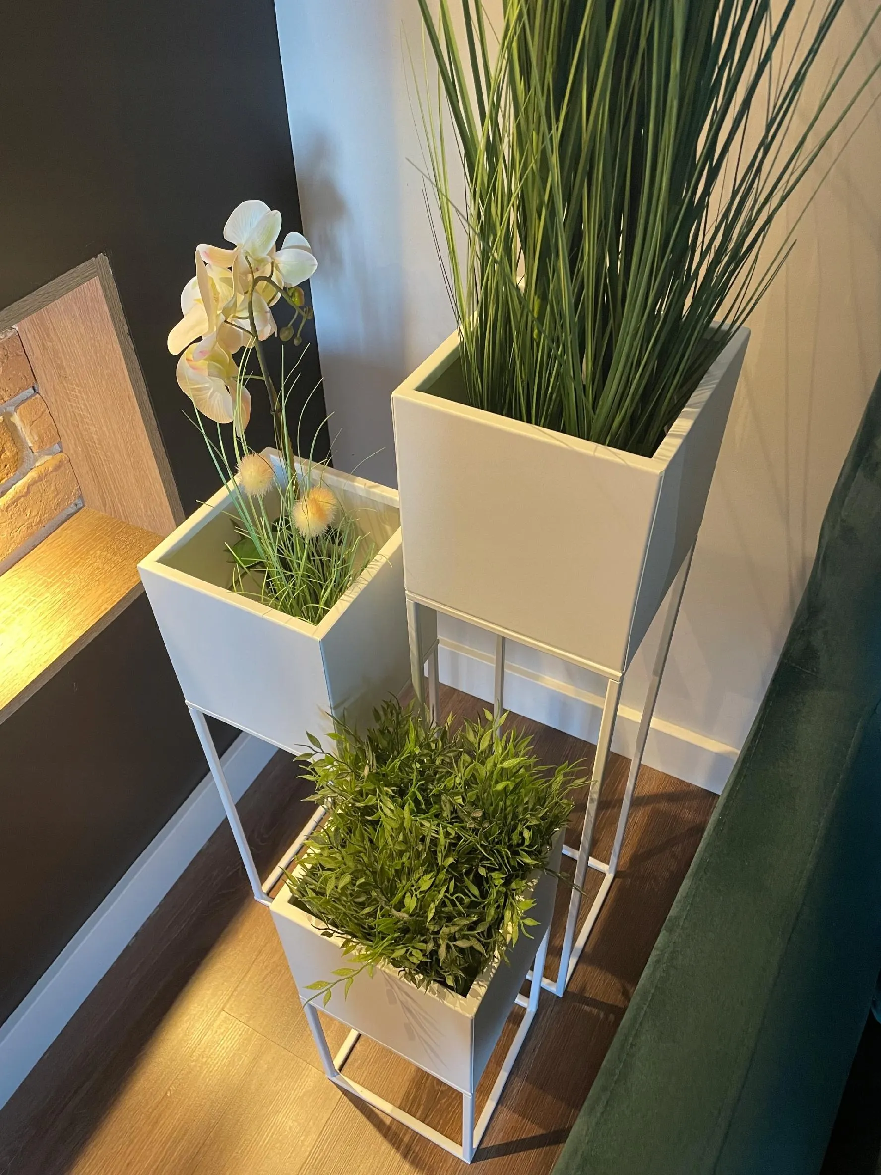 DONICZKA-osłonka na donice metalowa LORIENT M biała - LD_TZ000071