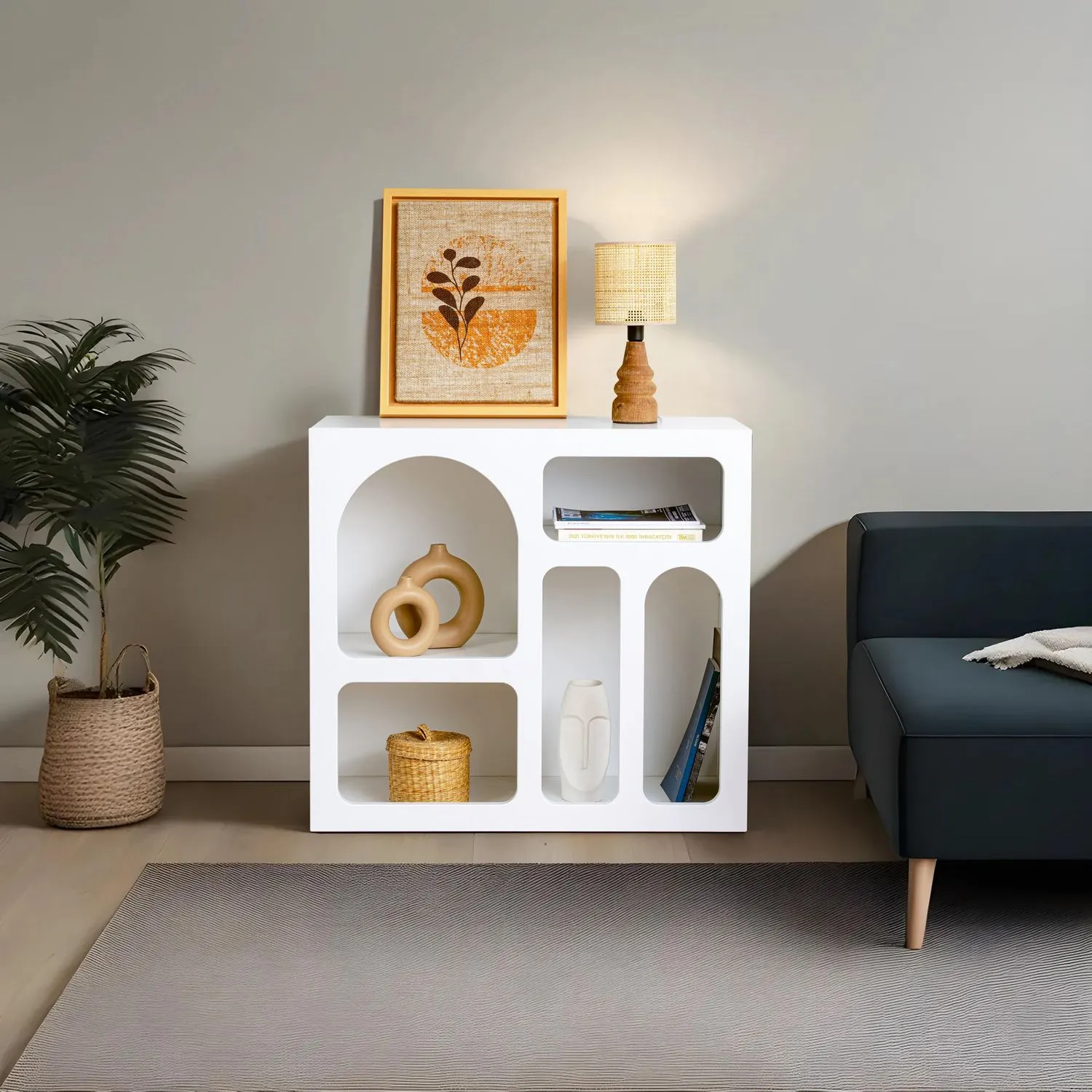 Regał z przegrodami LESSA 80 cm biały - ASI_125GLN1224