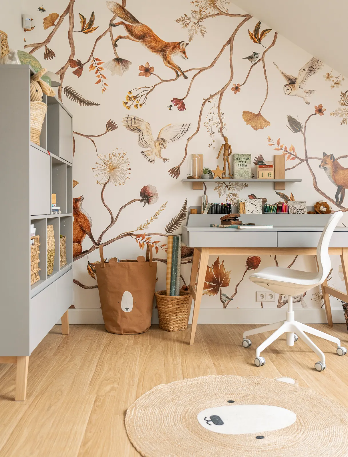 Biurko wysokie z 2 szufladami SWING 120 cm szare - PIN_034-506-197