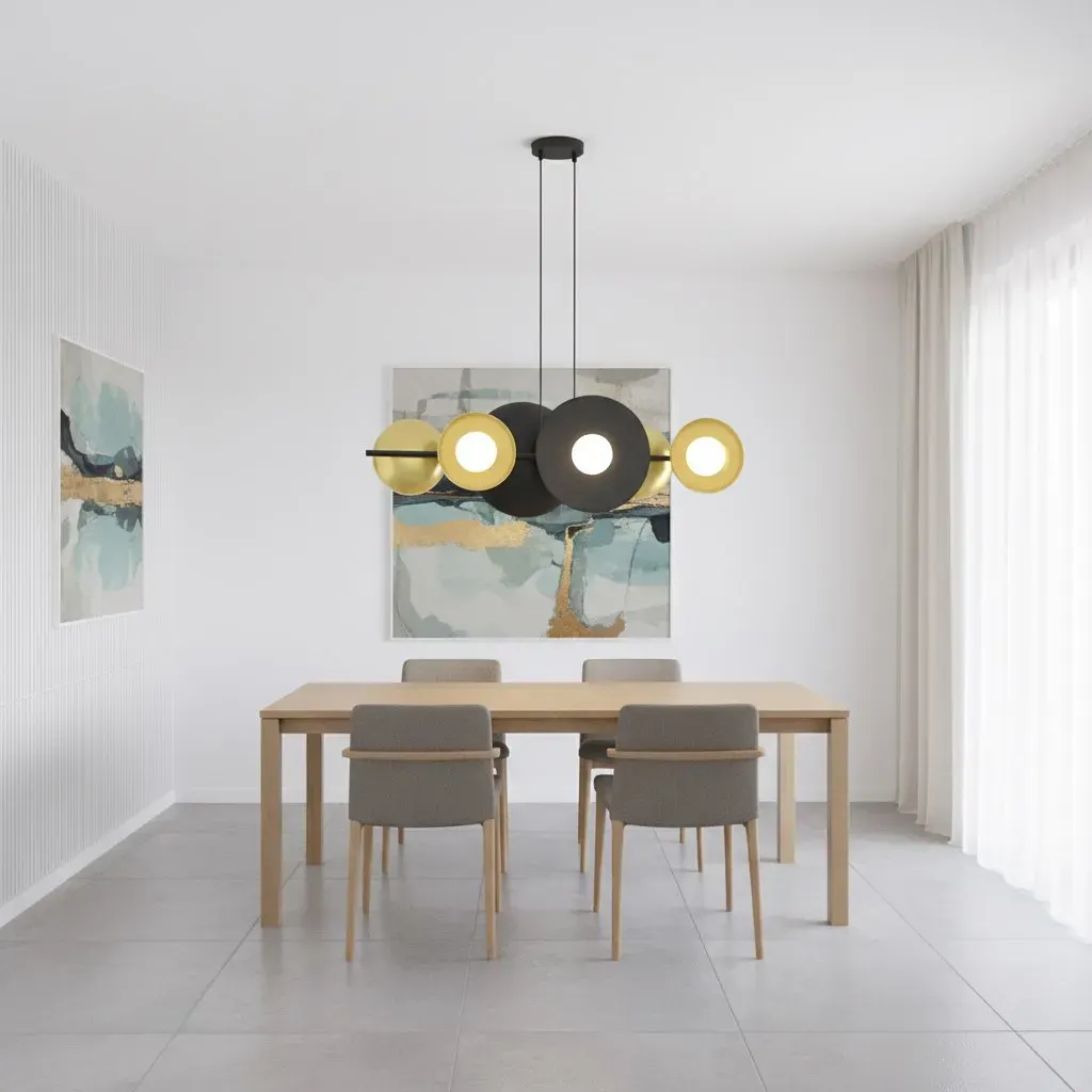 Lampa wisząca metalowa VOLUM 6 BL GOLD czarno - złota — zdjęcie 6