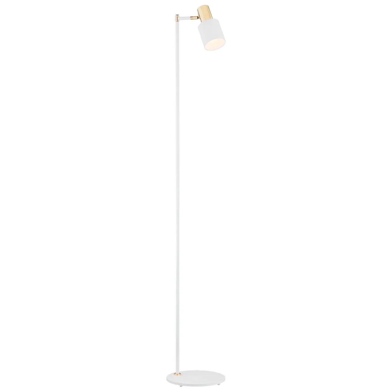 Lampa podłogowa DORIA metalowa biała mosiądz 100x25cm