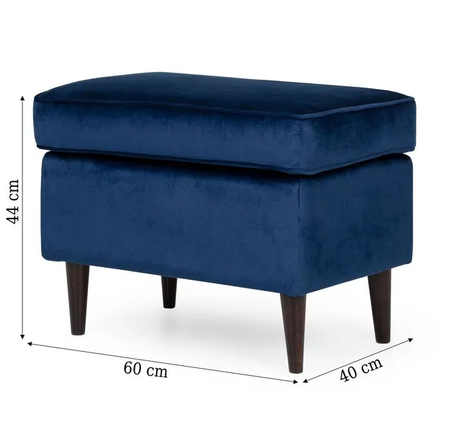 Podnóżek aksamitny RON VELVET granatowy - RONV86WP