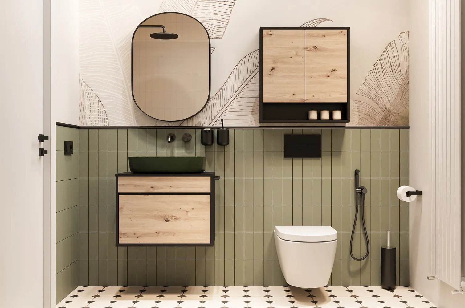 Blat łazienkowy MOSSA 60x43 czarny - WG-100-1836