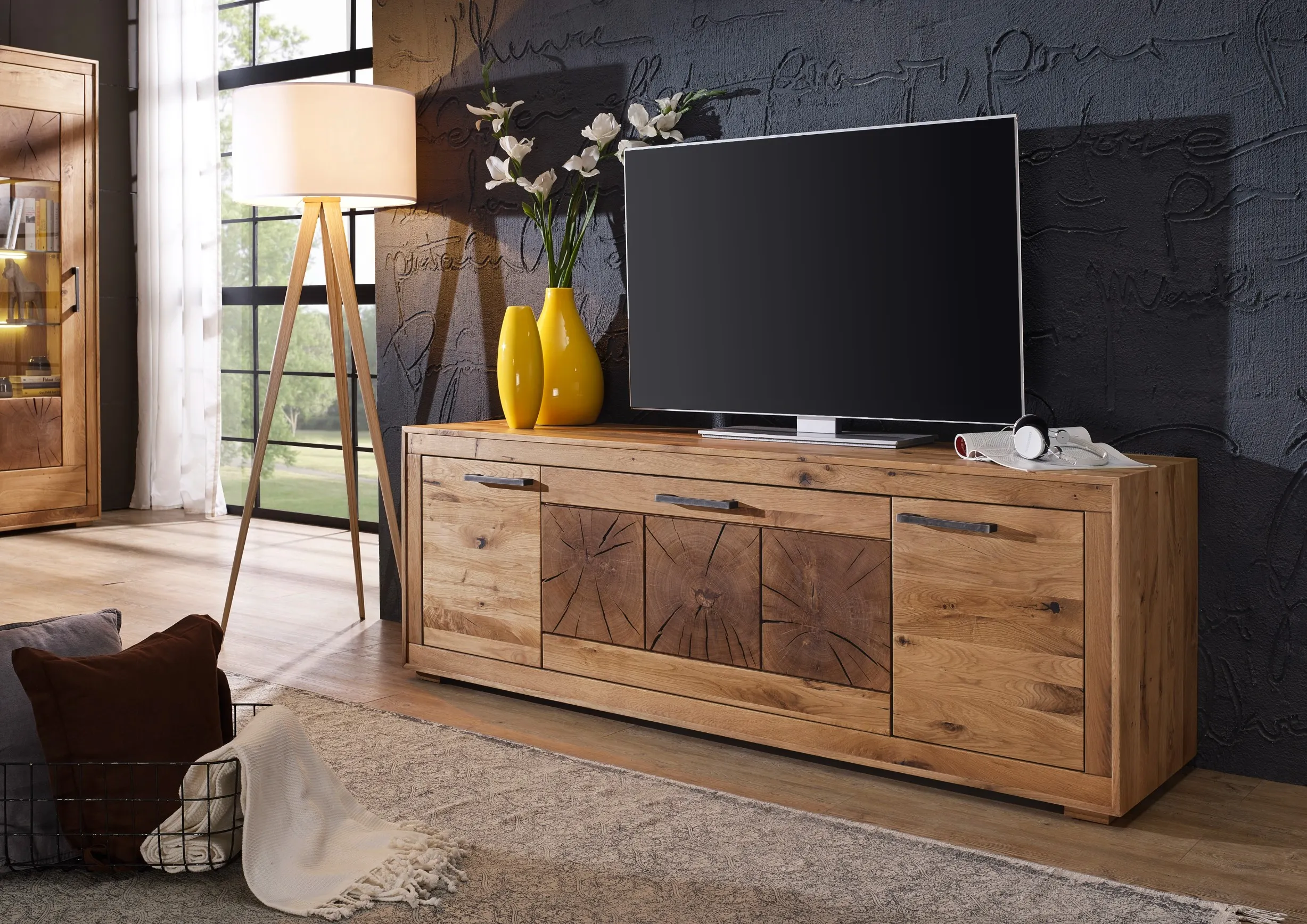 Szafka RTV III Cornflower dębowa 2-drzwiowa 178 cm - GK_1033150511