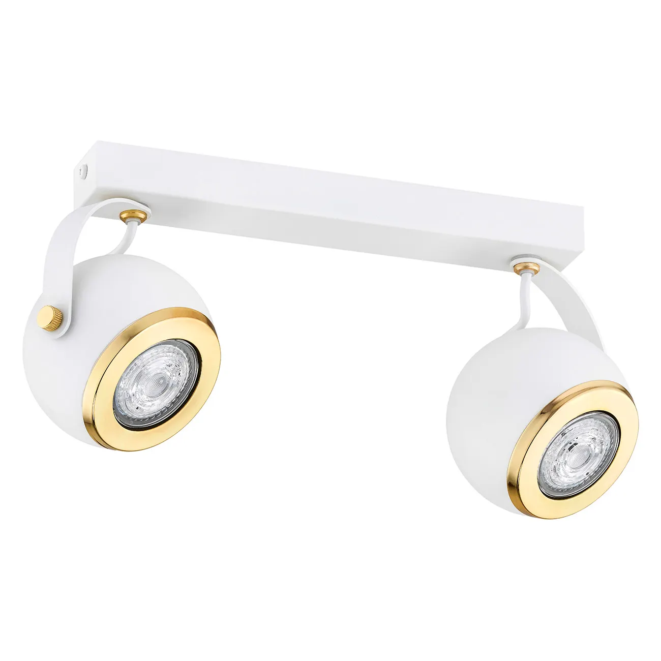 Plafon KOS PLUS metalowy biały mosiądz regulowany 34cm - 7038