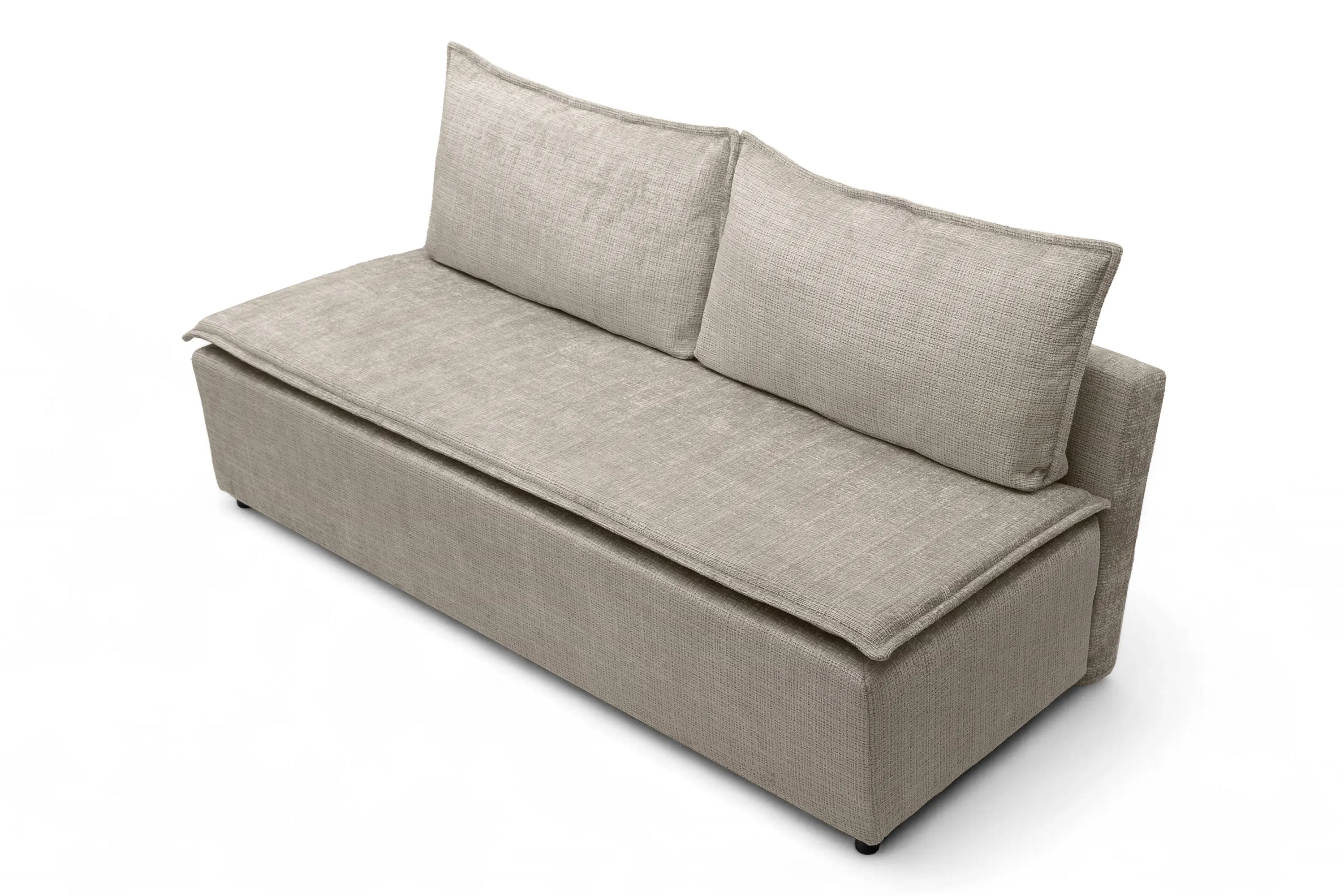 Sofa rozkładana z pojemnikiem FIRIOZA 210 cm ciemnobeżowa - B_165928