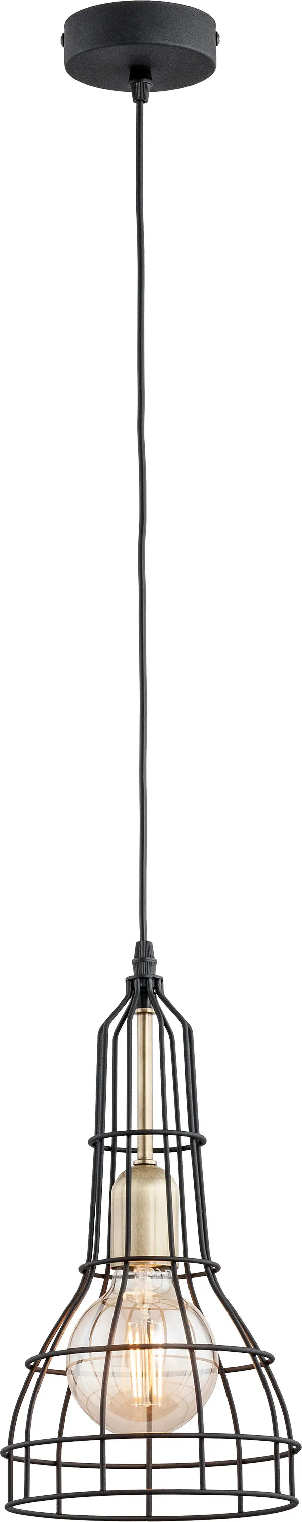 Lampa wisząca LONG czarna ze złotymi elementami 110x18cm - TK_2208