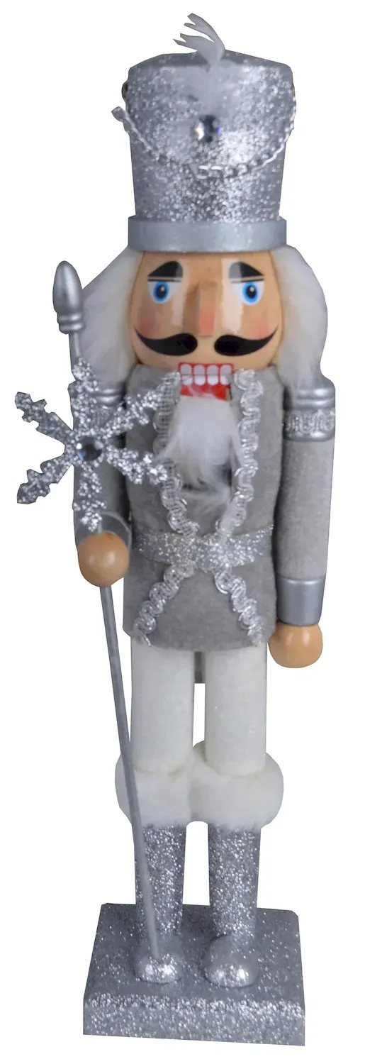 Dziadek do orzechów DO ORZECHÓW drewniany aksamitny 7027 srebrny