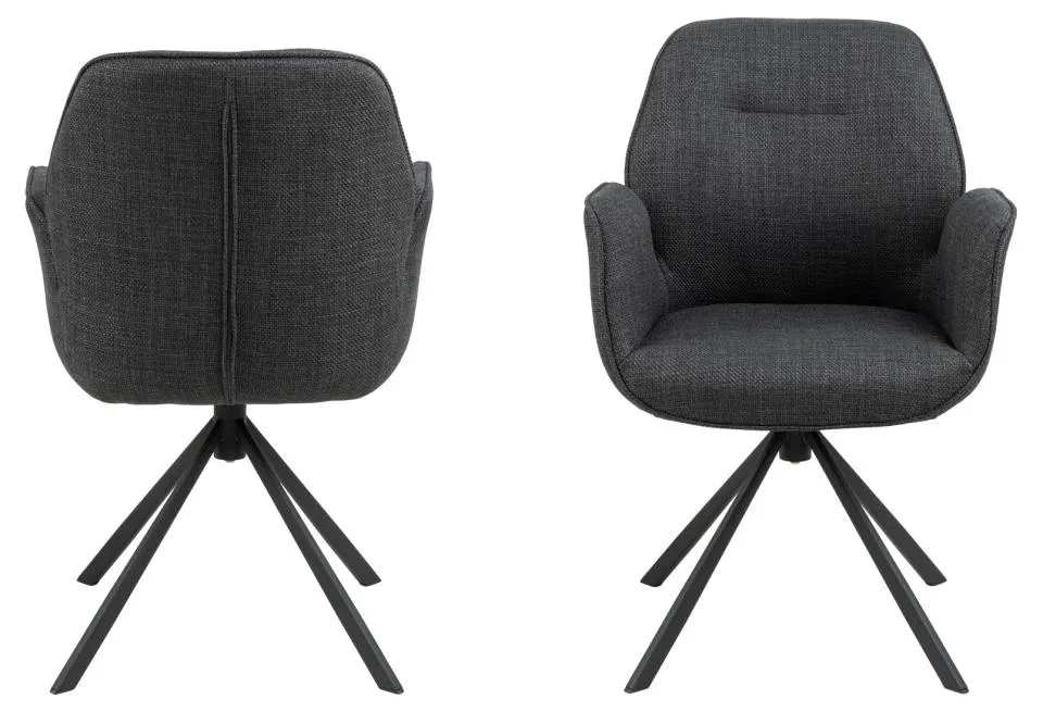 Krzesło obrotowe z podłokietnikami SPRING Ciemnoszary, Czarny (zamek błyskawiczny) - 0000101141