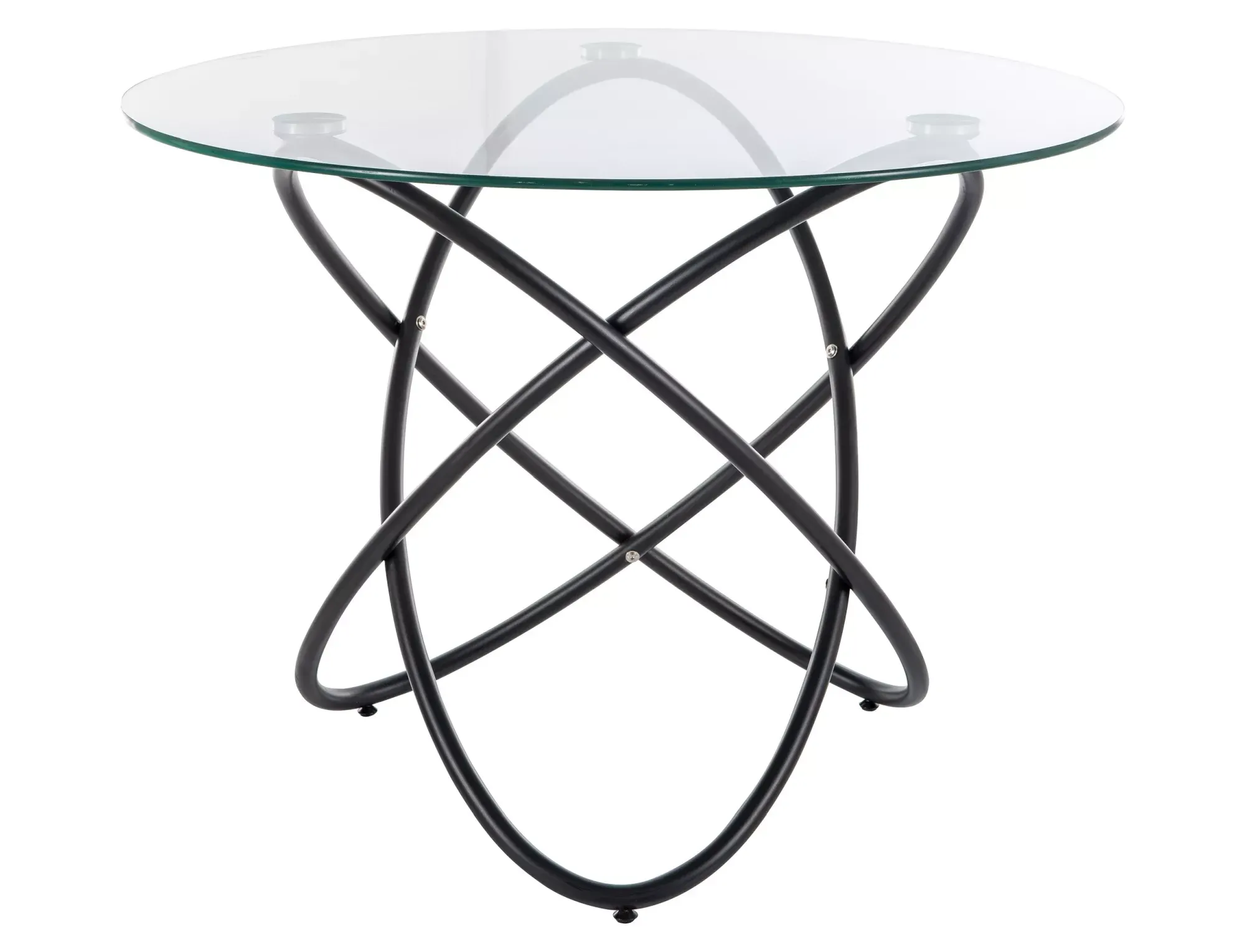 Stół okrągły ORBIT 100 cm szklany blat/czarne nogi Stół okrągły ORBIT 100 cm szklany blat/czarne nogi