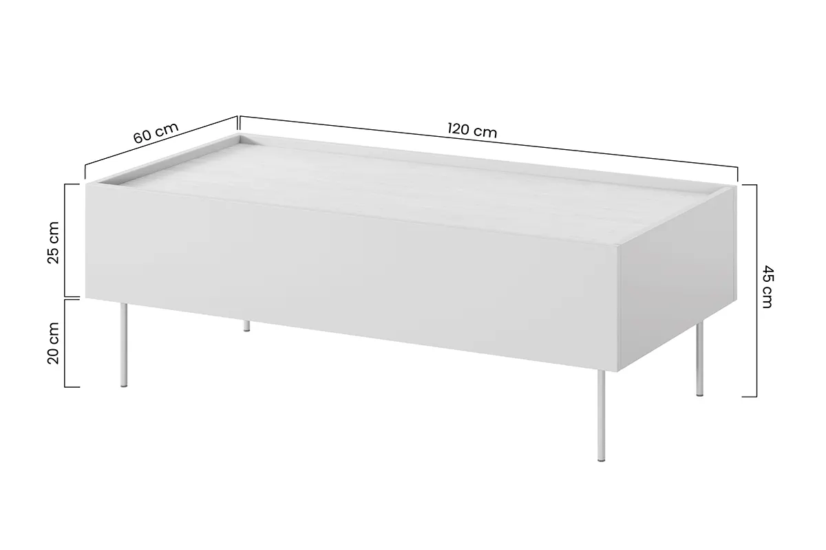 Ława DESIN 120 z 2 szufladami - kremowa / dąb nagano - B_149044