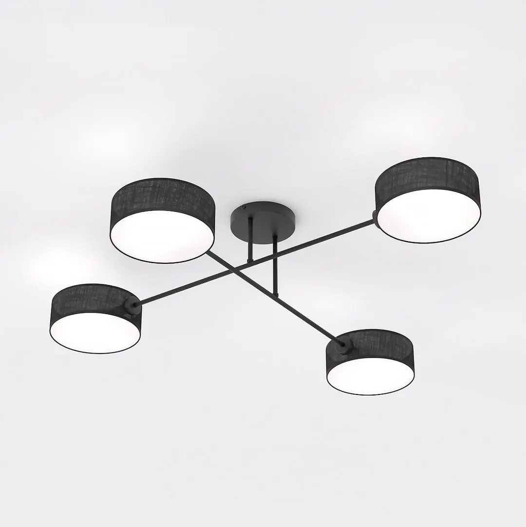 Lampa sufitowa plafon MAGA 4 abażur czarna — zdjęcie 3