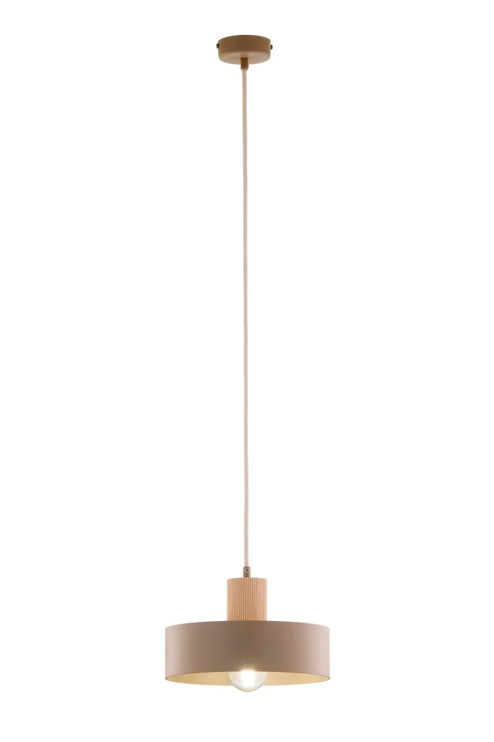 Lampa wisząca RIF WOOD 1 M ciepły beż drewno bukowe