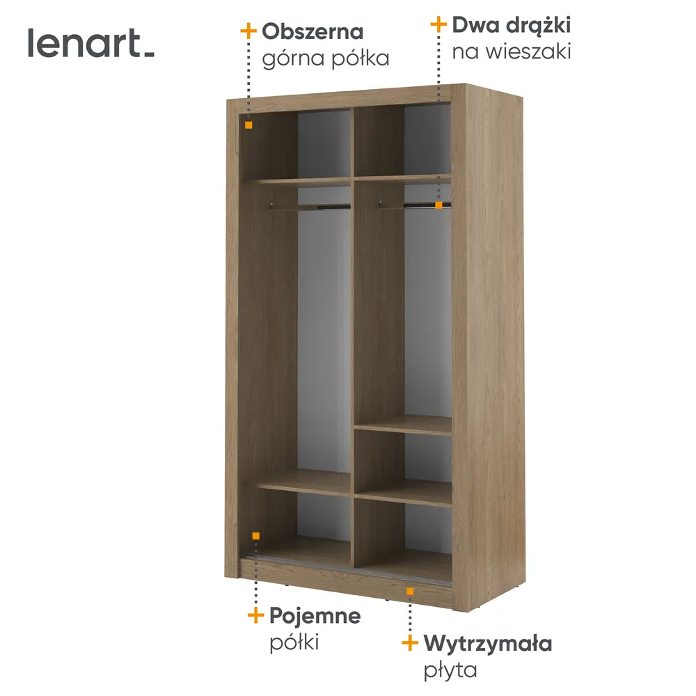 Szafa 2-drzwiowa ARTI AR-06 120cm dąb shetland - AR6DH