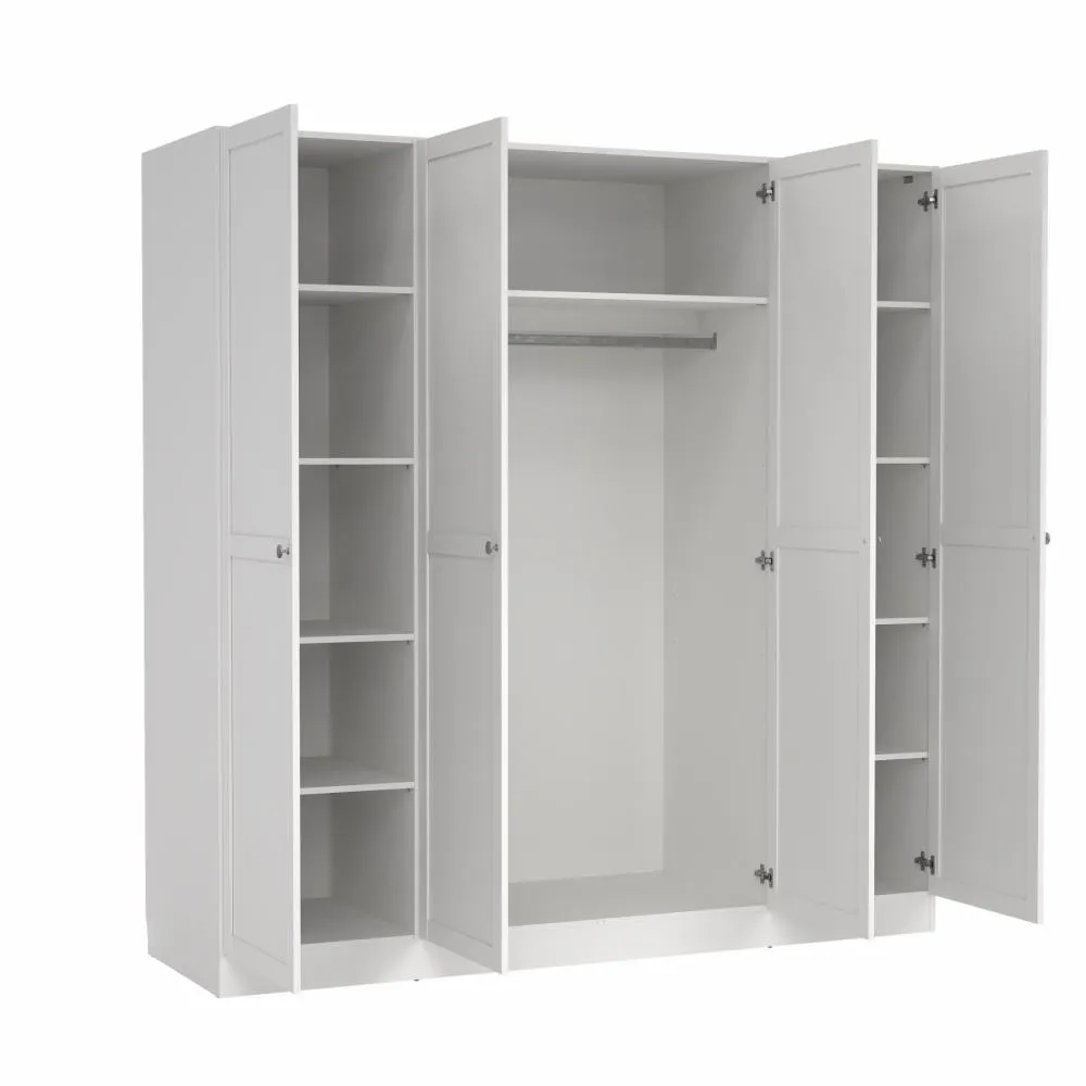 Szafa 4-drzwiowa BILLUND 200 cm biała - TV_680534949