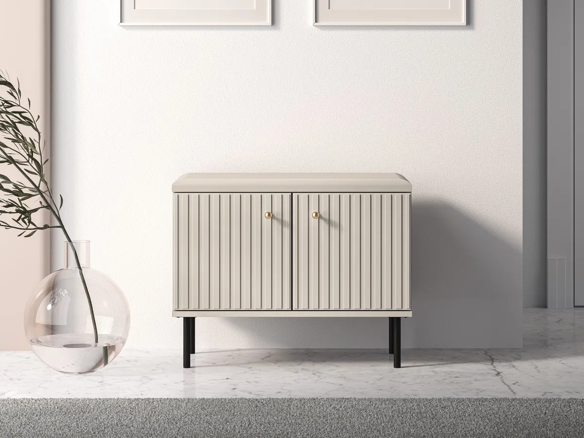Szafka na buty 2-drzwiowa SOPHIE 16 cashmere z siedziskiem - 1SOPH16-001