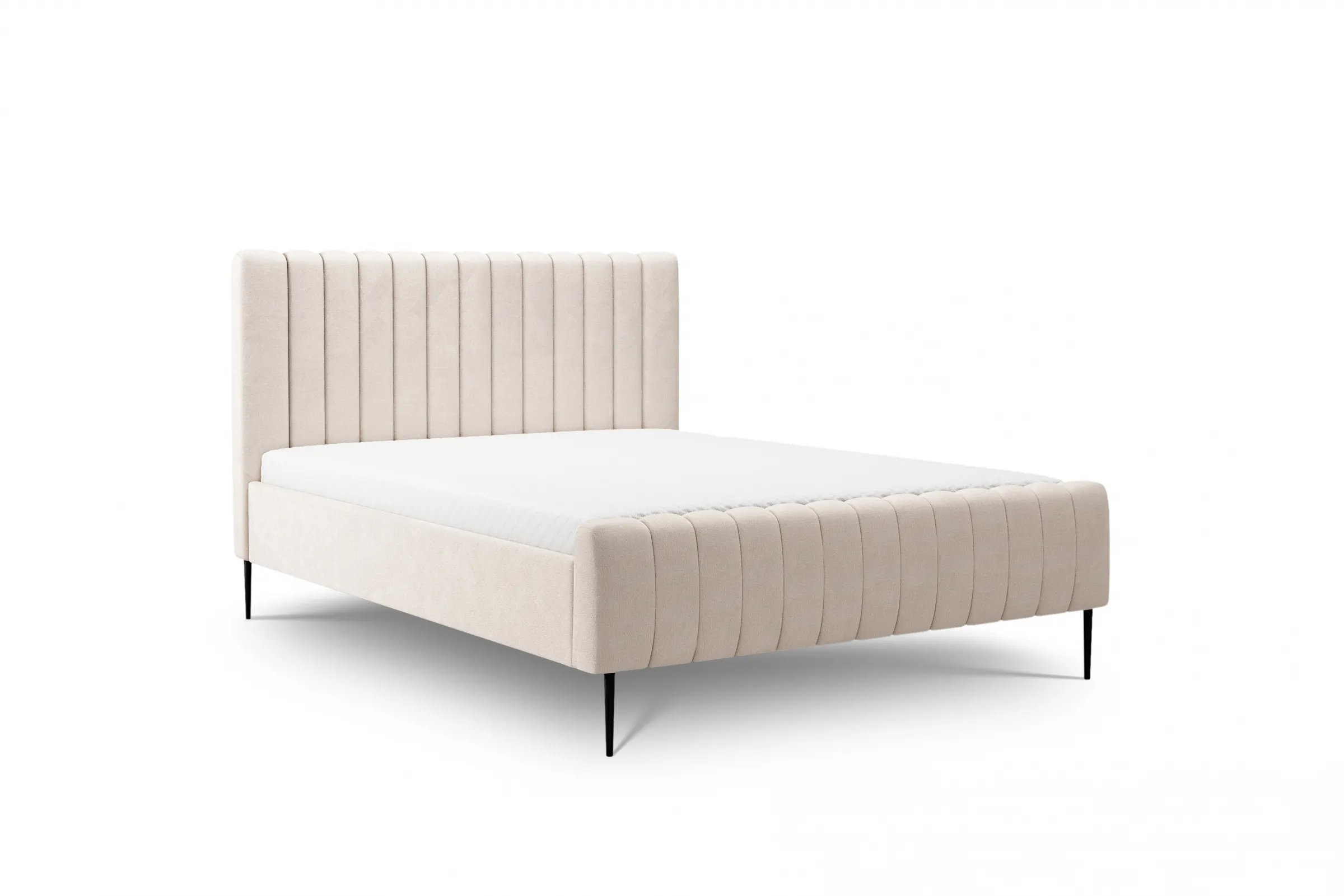 Łóżko Nicole / 160x200 / Salvador (SIC) 1 / czarne nogi - jasnobeżowy Łóżko Nicole / 160x200 / Salvador (SIC) 1 / czarne nogi - jasnobeżowy