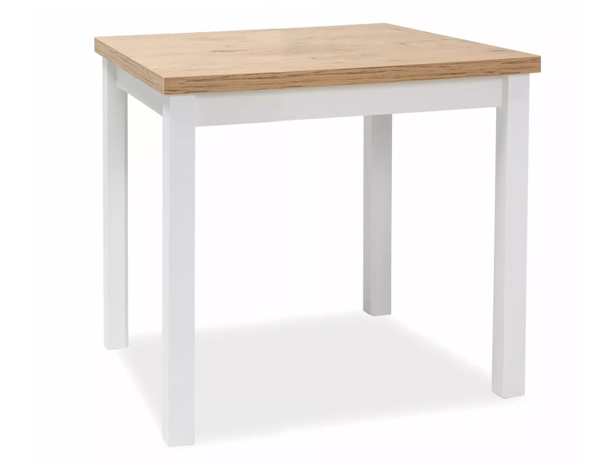 Stół jadalniany ADAM 80x80 dąb lancelot/biały mat