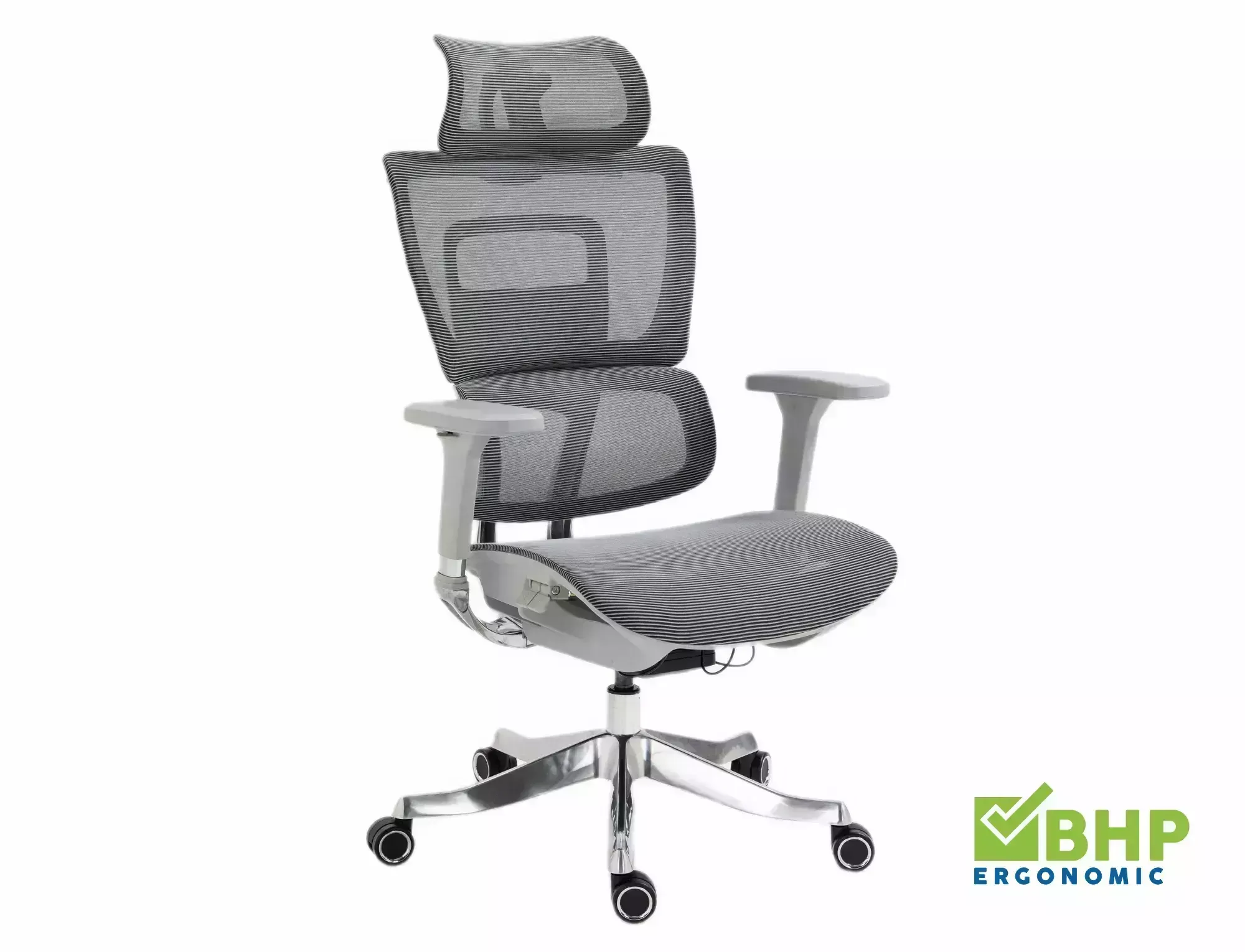 Fotel obrotowy biurowy WINNER LUX z zagłówkiem ergonomiczny szary Fotel obrotowy biurowy WINNER LUX z zagłówkiem ergonomiczny szary