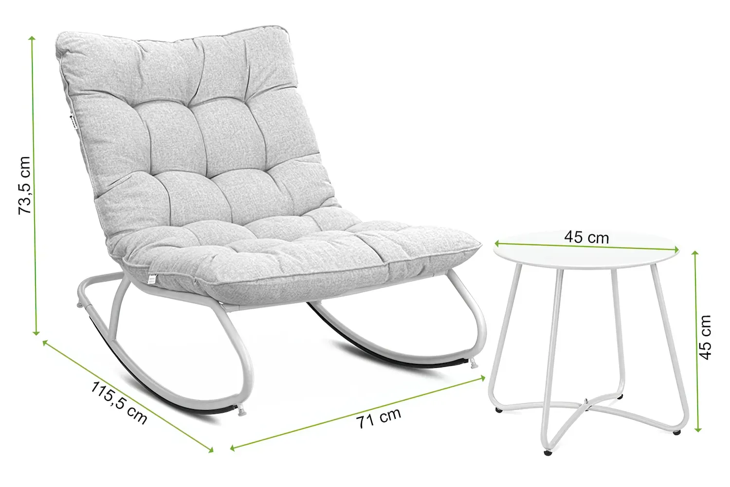 Zestaw Fotel bujany AGAVA i stolik ART jasny beż - FG007916