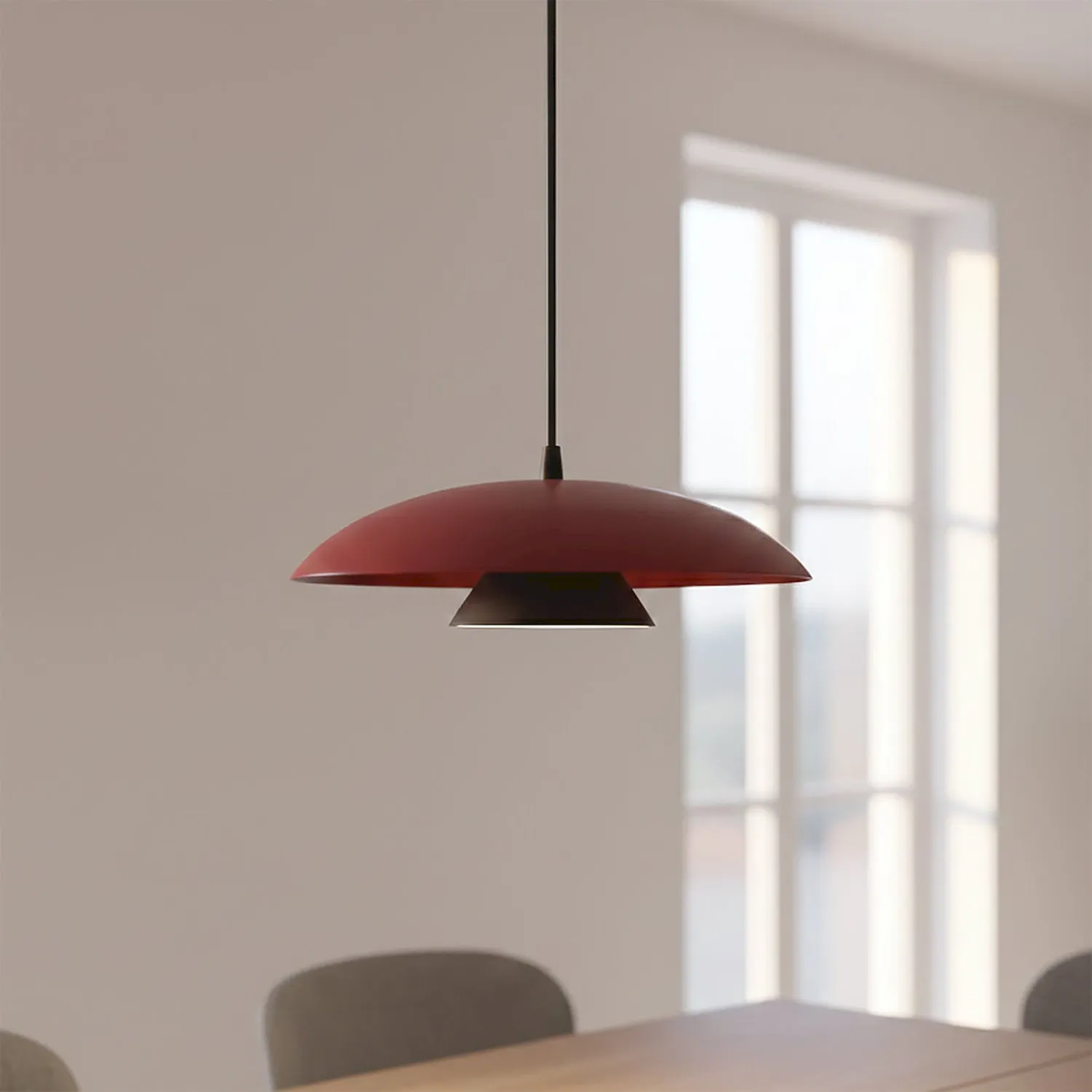 image lampa wisząca, oświetlenie, czerwony, metalowy, jadalnia