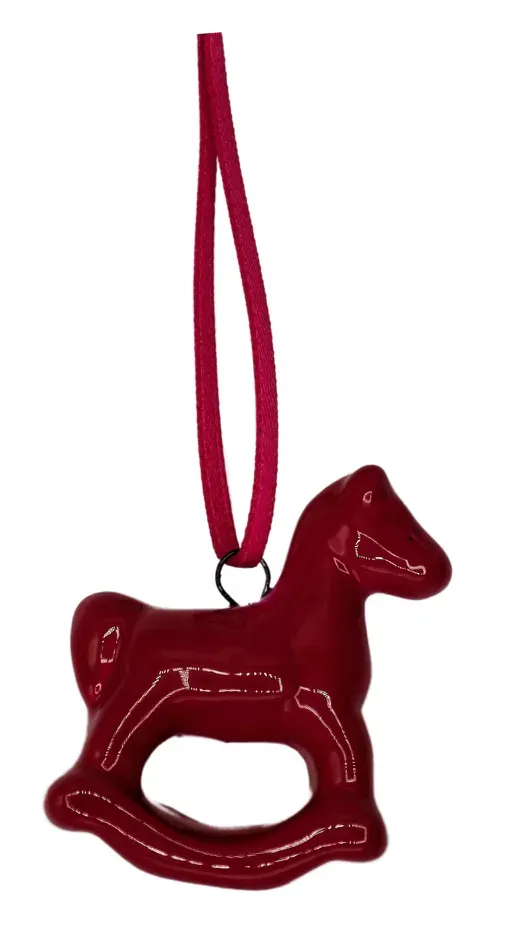 Zawieszka ceramiczna KONIK bordowa