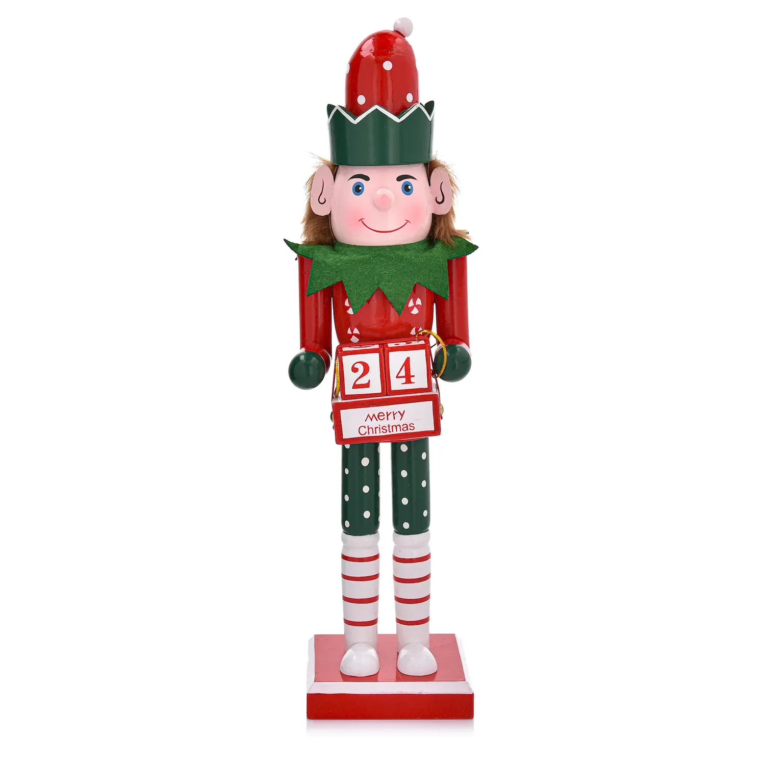 Dekoracja świąteczna - figurka z kalendarzem DUKA NORALF ELF 37 cm czerwono-zielona Dekoracja świąteczna - figurka z kalendarzem DUKA NORALF ELF 37 cm czerwono-zielona
