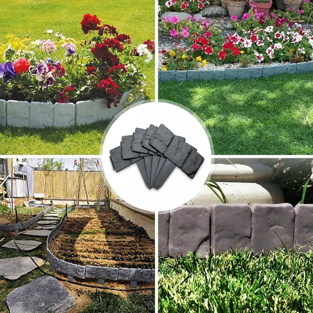 Obrzeże ogrodowe trawnikowe CULTIVO (10szt.) imitacja kamienia 25x23 - FG006764