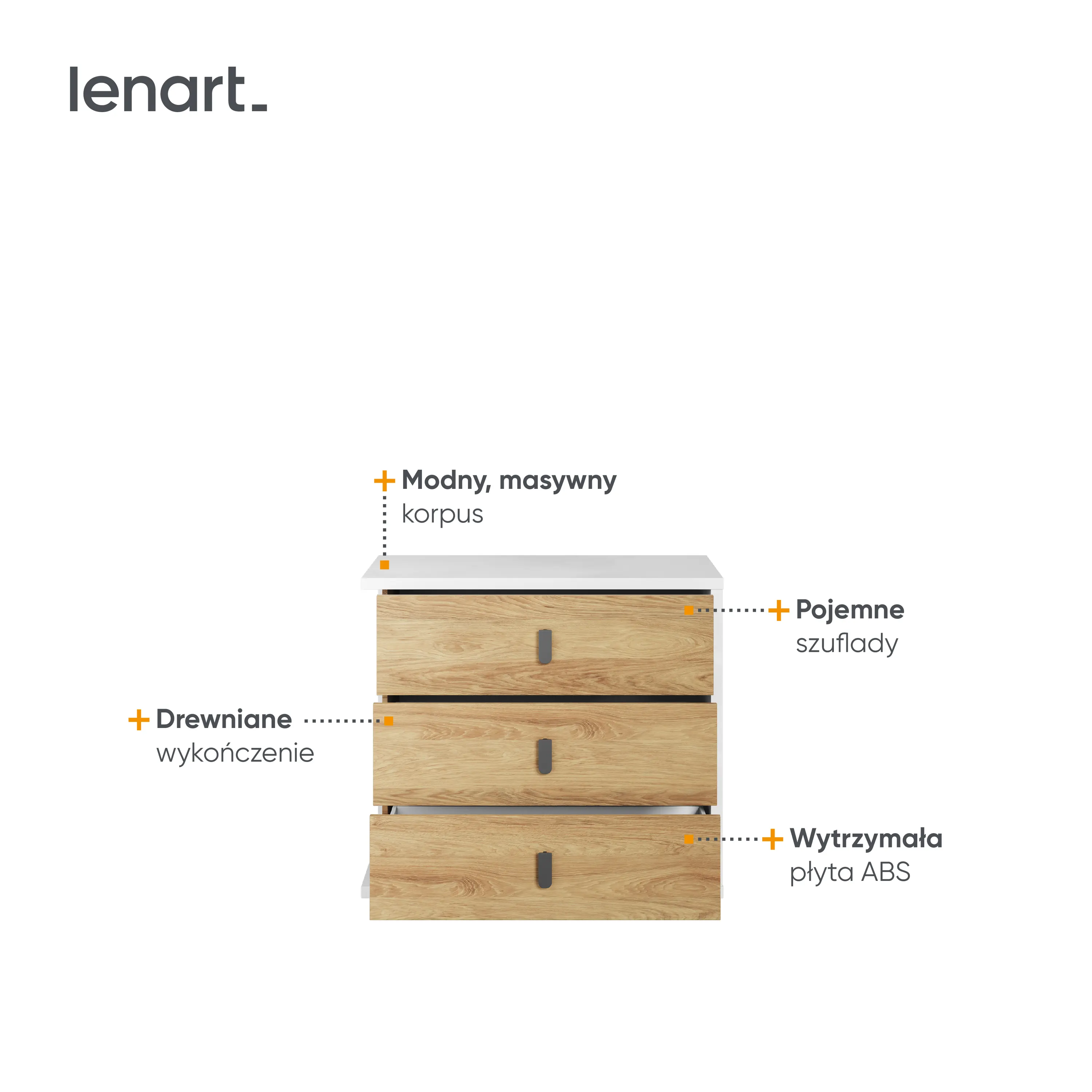 Komoda z szufladami Simi MS-04 100cm biała - MS4BH