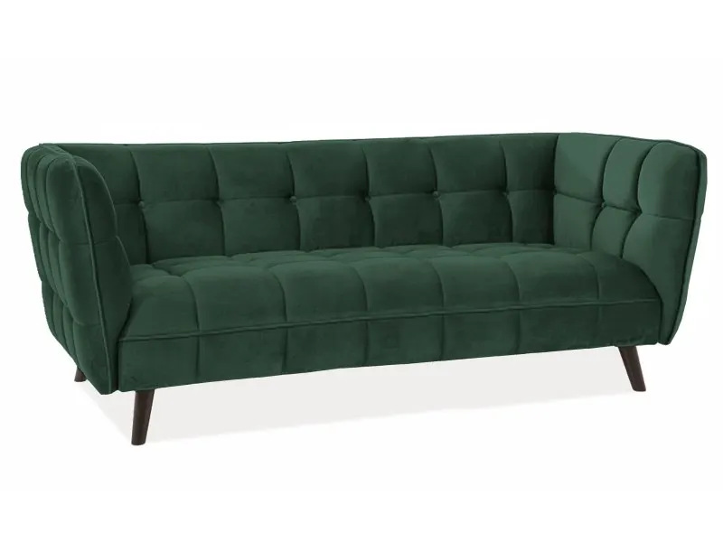 Sofa CASTELLO 3 VELVET Bluvel 78 zielona wenge