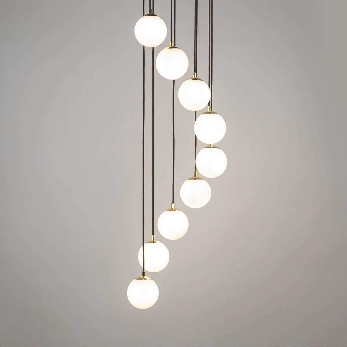 Lampa wisząca PIANO 9 czarno-złota - SI_33661