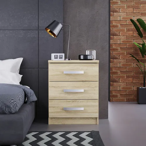 Szafka nocna z 3 szufladami MORTY 46cm dąb sonoma - INT_5001995DOS