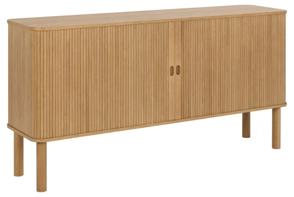 Komoda 2-drzwiowa MORGAN 160x40x80 Fornir dębowy lakierowany- lamele