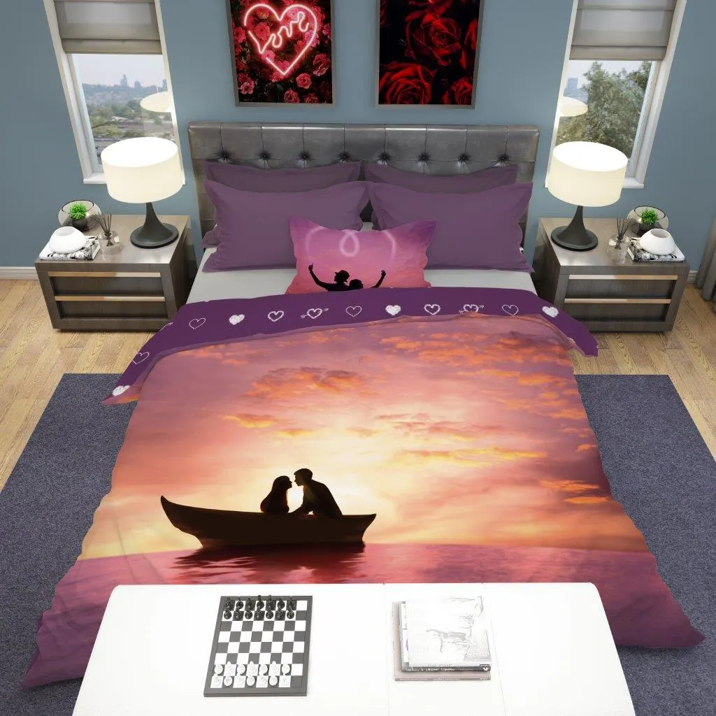 Pościel komplet AMORE 004 bawełna 100% 160X200+70X80 wielokolorowy - FARO_19489