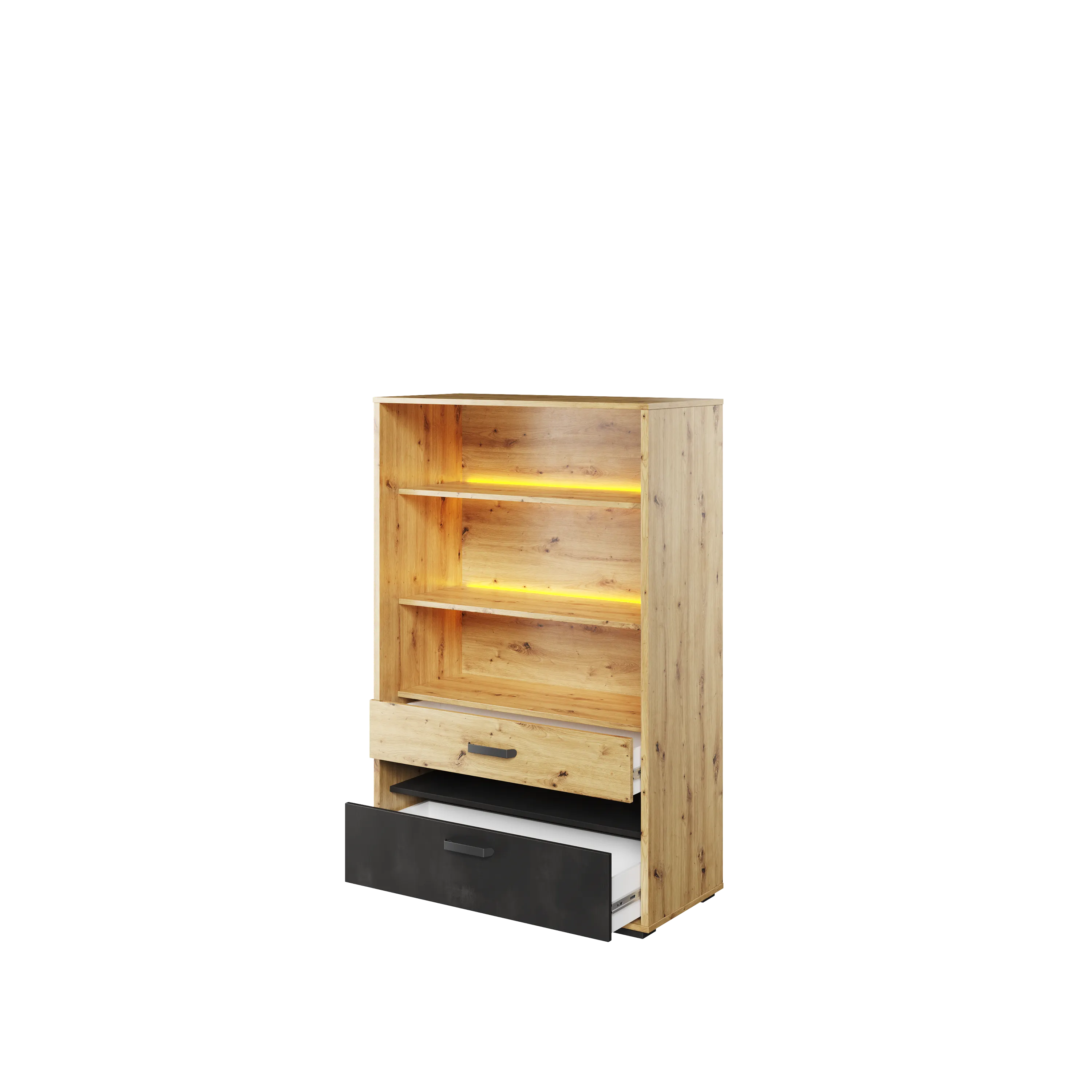 Regał LED Qubic QB-06 dąb artisan