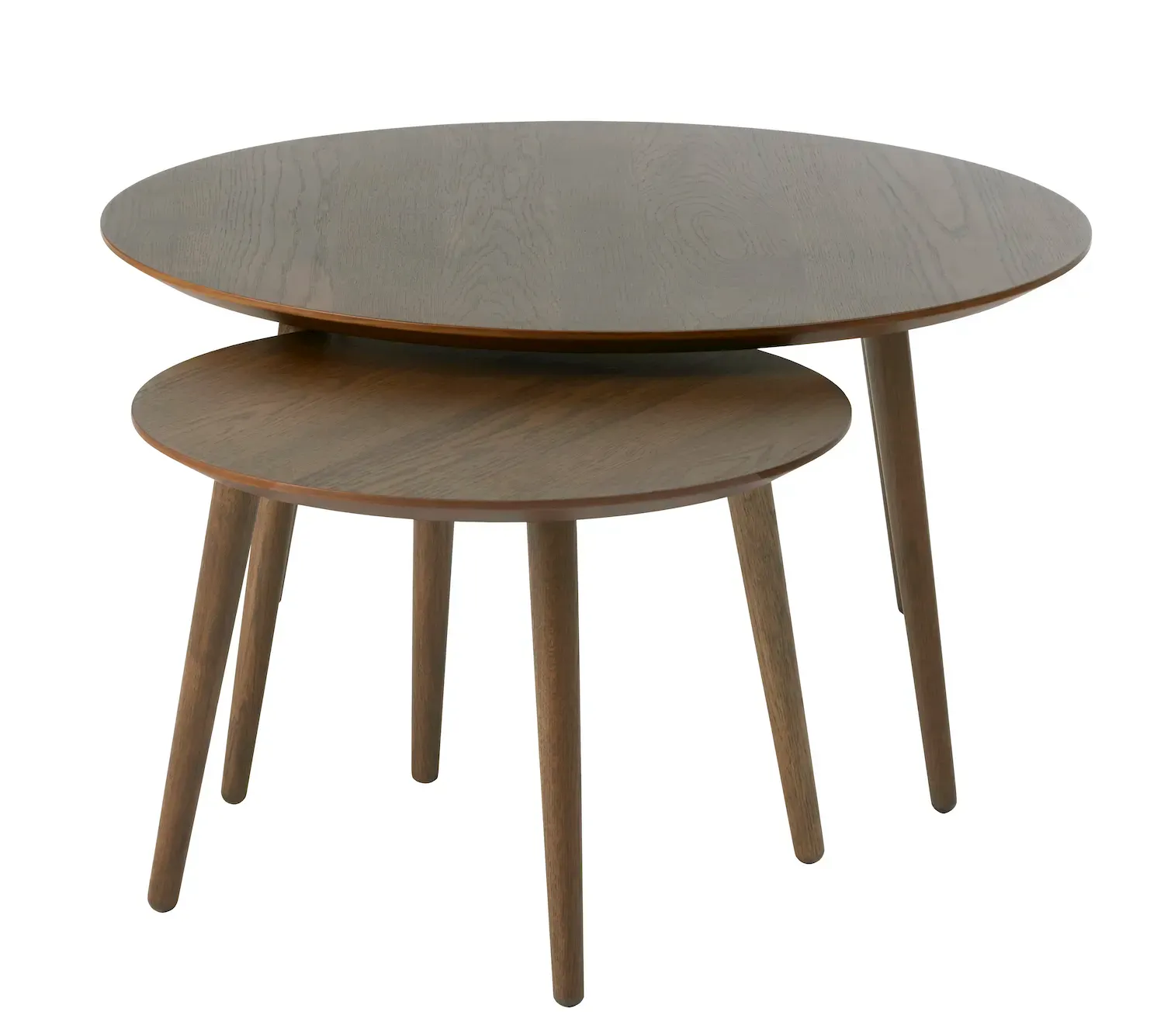 Zestaw stolików kawowych ADDA 2szt. (FI 58cm - FI88cm) - dąb wędzony