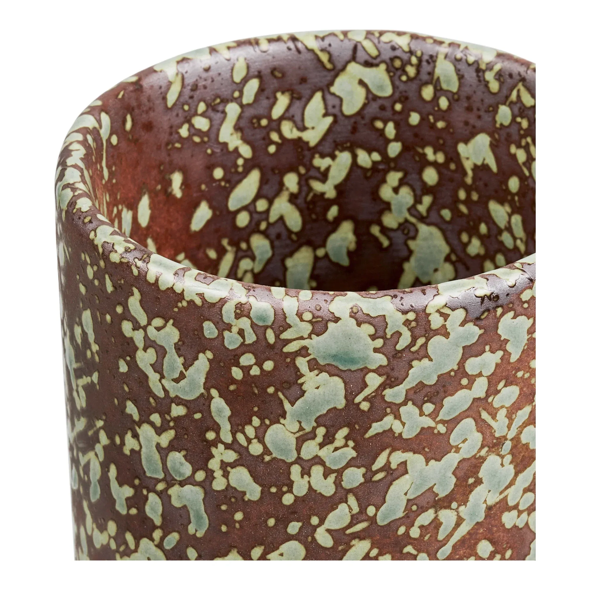 Wazon ceramiczny VASE ciemnobrązowy zielony — zdjęcie 5
