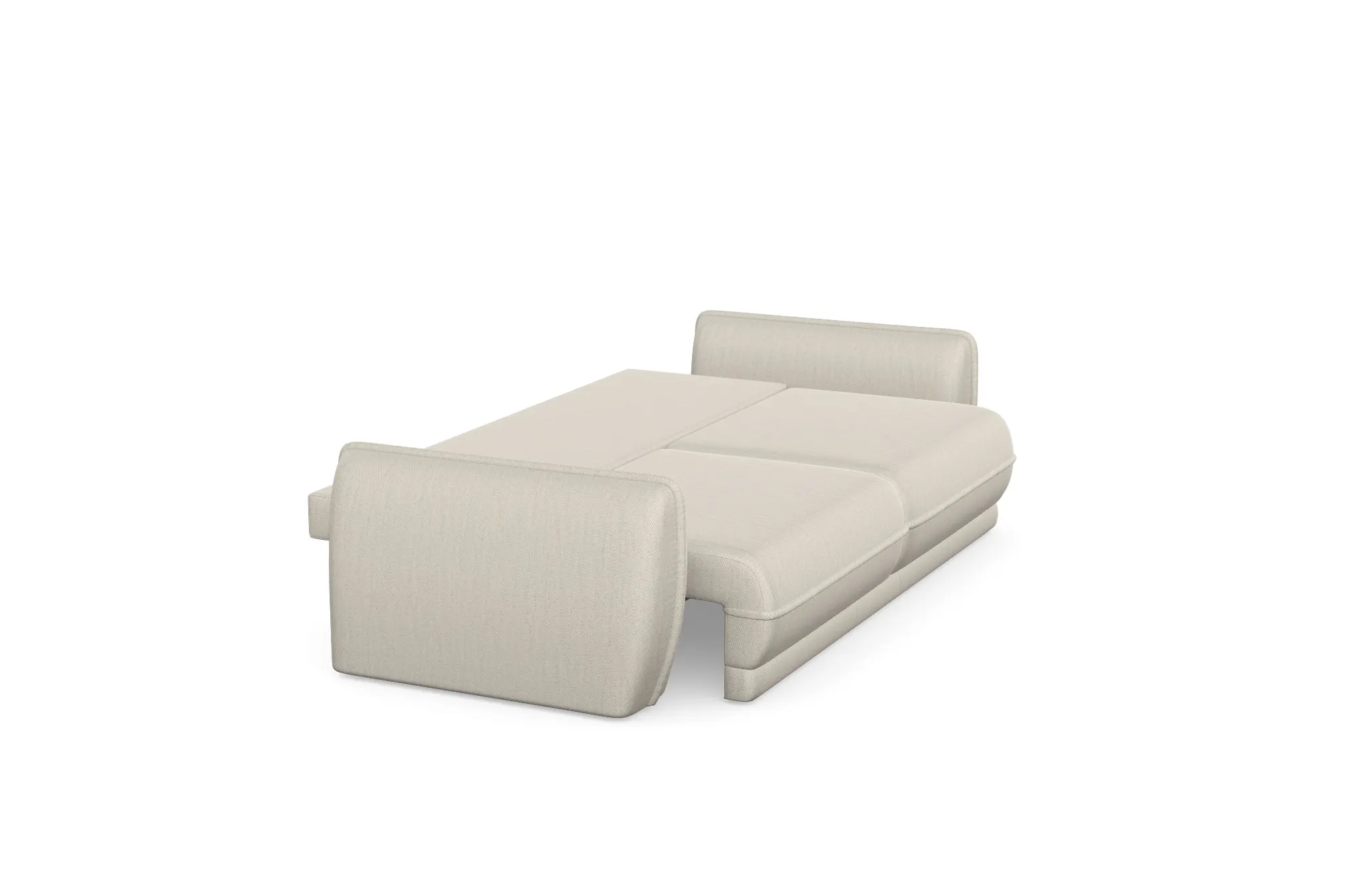Sofa rozkładana MOJAVE z poduszkami - tkanina Modesto 492 - jasny beż