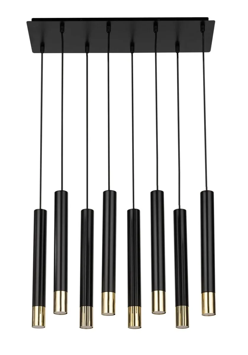 SOPEL GRAND 8 czarny/złoty lampa wisząca