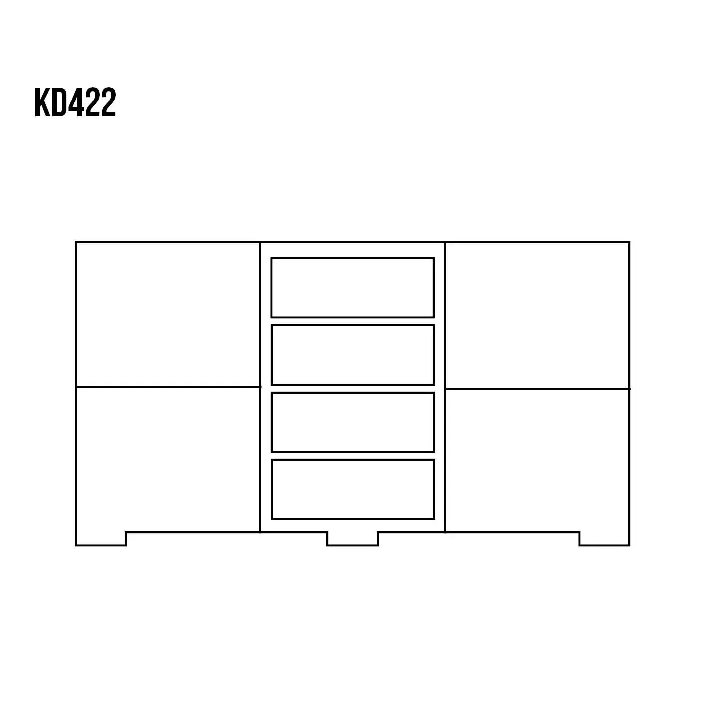 Komoda bukowa KD422 Orzech DREWMAX - 33738