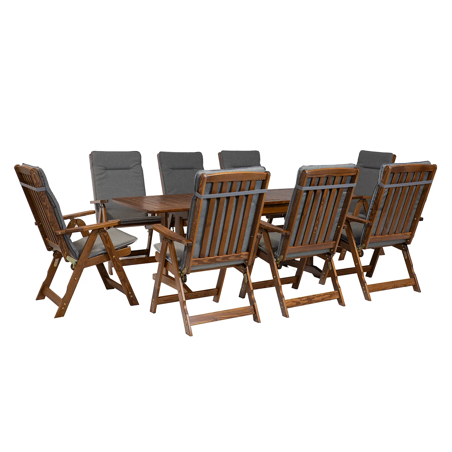 Stół ogrodowy drewniany rozkładany MEGAN LUX 90x160-208 świerk kolor orzech - DR_MO122_STOL