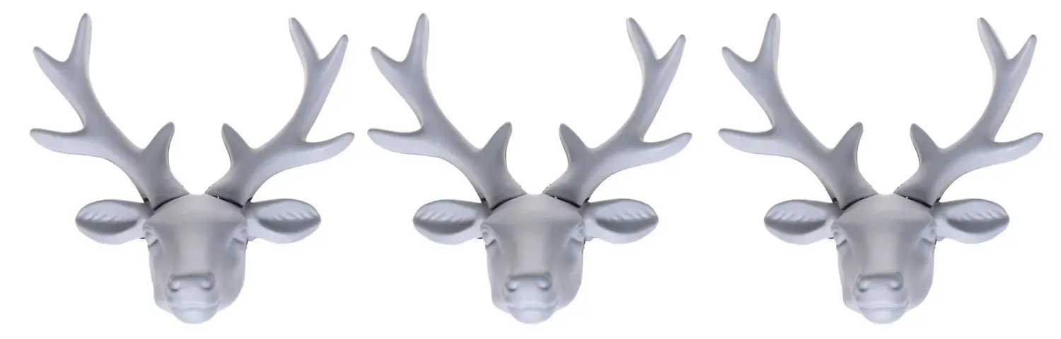 Komplet 3 głów renifera szarych Komplet 3 głów renifera szarych