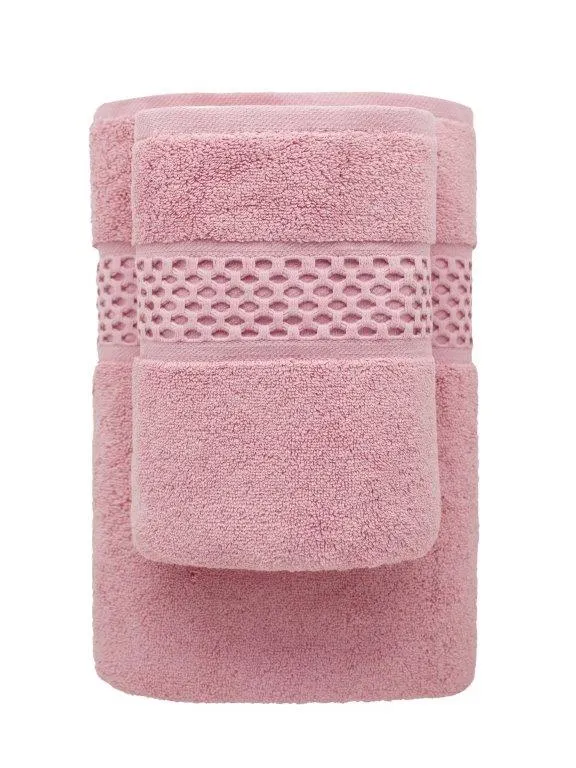 Ręcznik frotte RETE 50X90 bawełniana przędza dwupętelkowa SOFT TOUCH 24/2 gramatura 650 różowy - FARO_24753