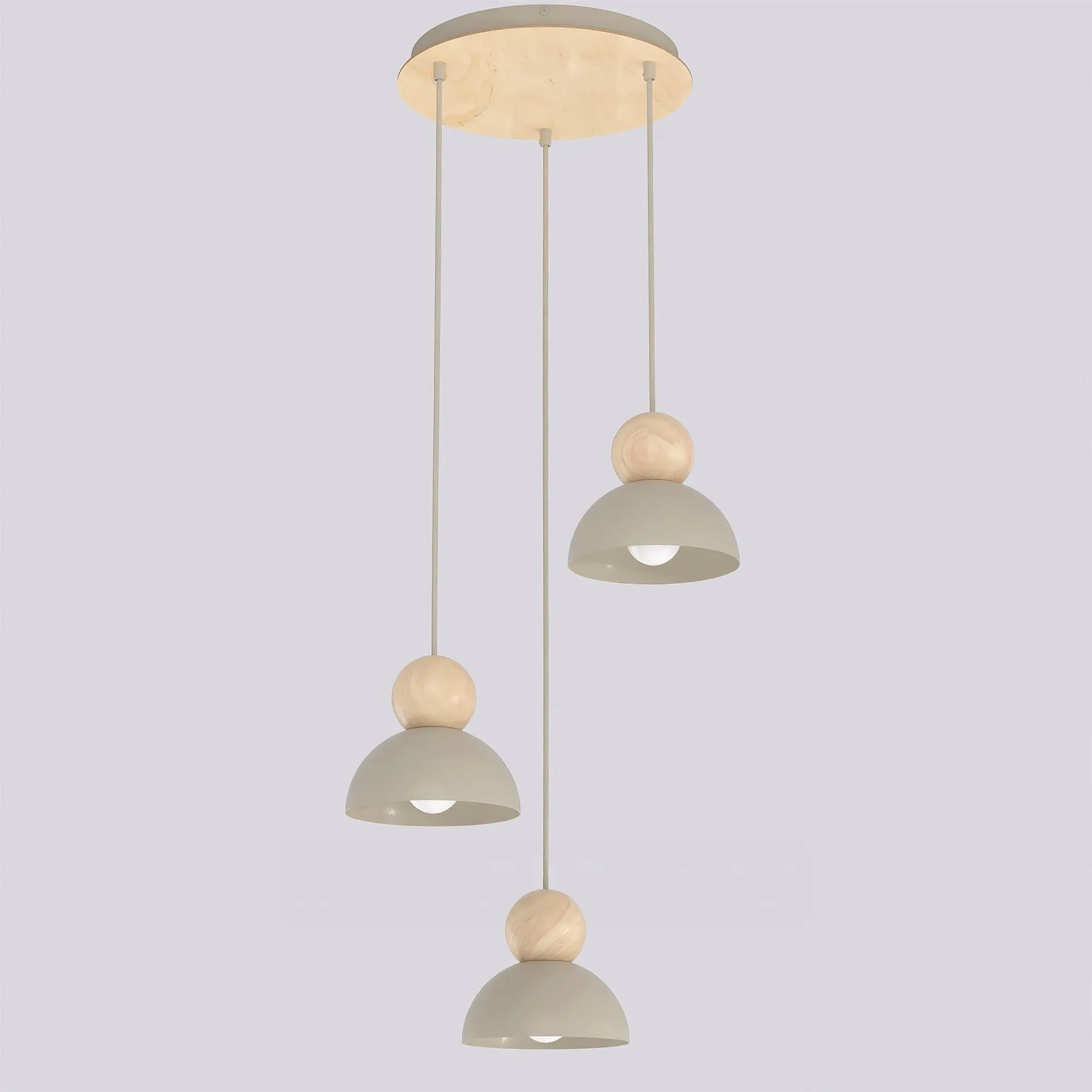 Lampa wisząca KAKI 3Prem beżowy naturalny
