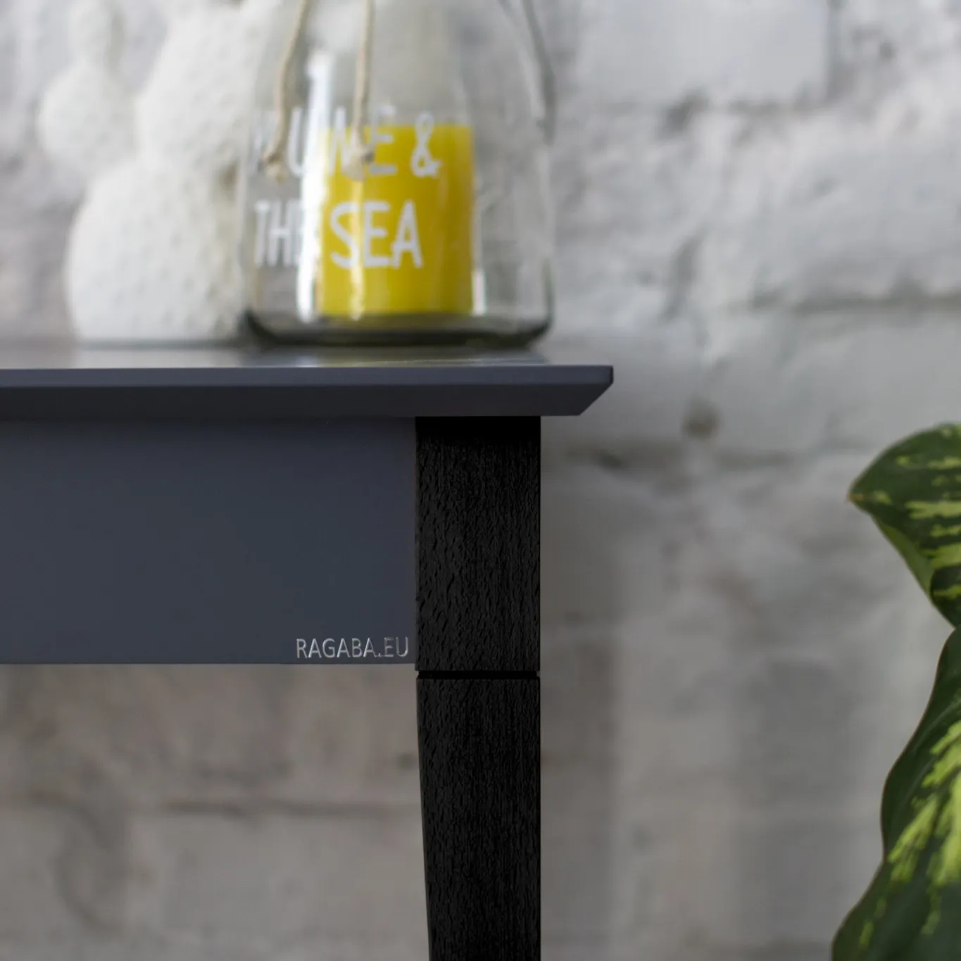 Biurko z szufladą MIMO 65x40 granatowy blat/czarne drewniane nogi - RAGABAWDMI115B