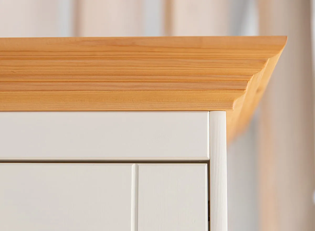 Witryna wąska BELLUNO ELEGANTE biała - naturalna sosna - PL014B/P